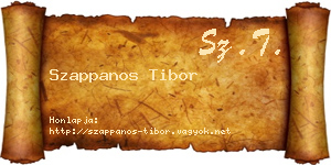 Szappanos Tibor névjegykártya